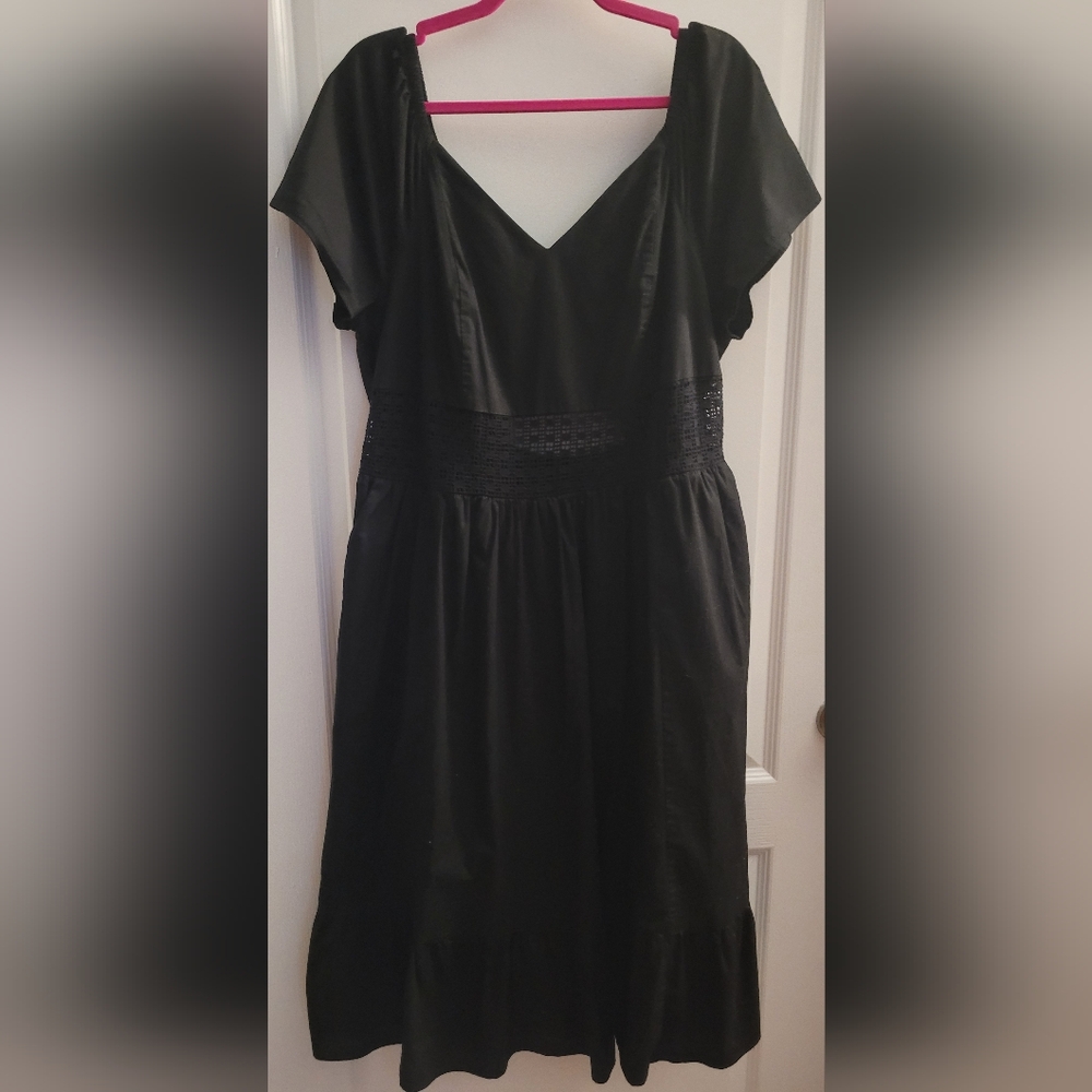 Torrid- NWOT Elegant Black Midi Dress with Ruffle Hem - Picture 10 of 12